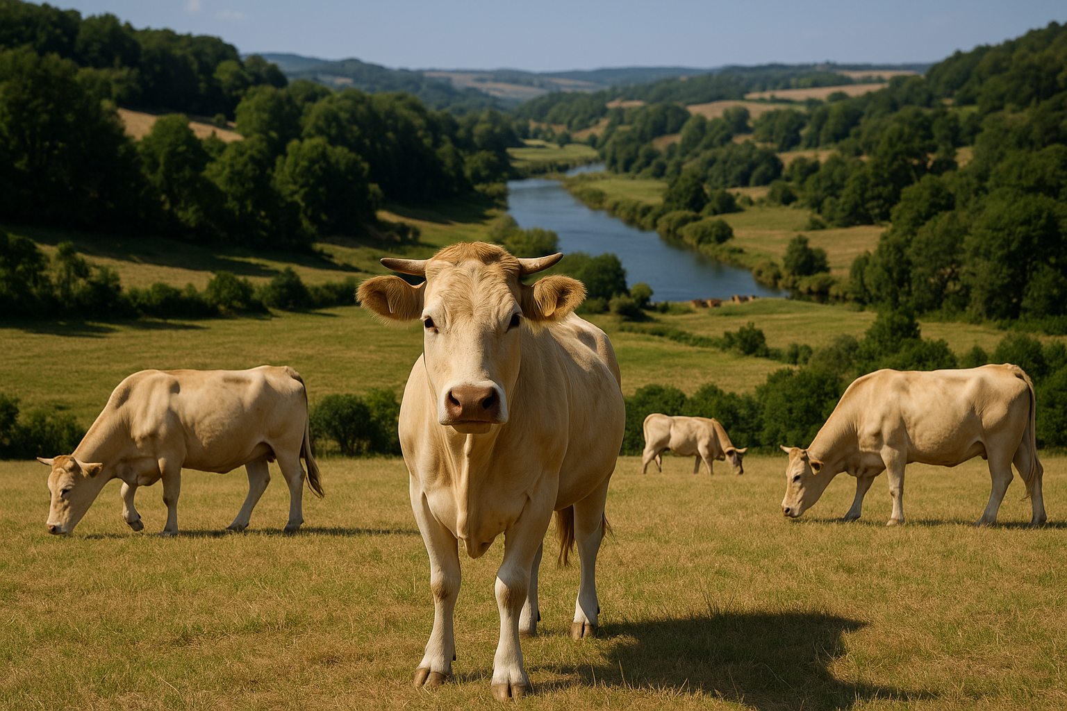 image vaches paysage estival